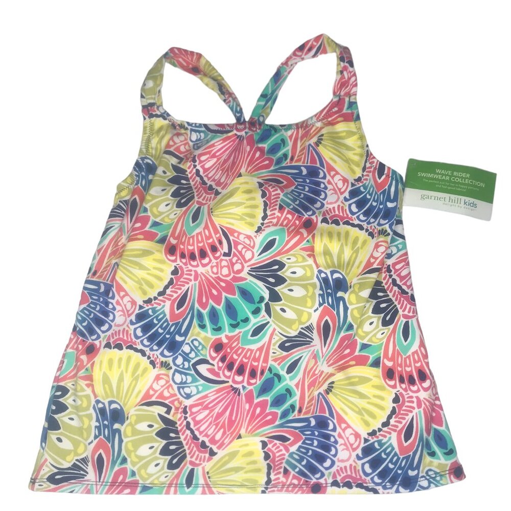 Kid's Garnet Hill New NWT Tank Top Swimsuit.  Bright Colorful. Size Girls 14